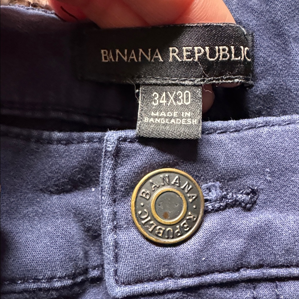 (4/$10) Banana Republic Navy Chino Pants - Picture 2 of 7